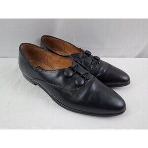 Vintage Premier LTD Collection Black Leather Loafer Whimsigoth Victorian 10M